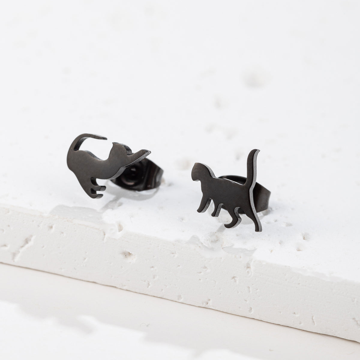 Minimalist Stainless Steel Cat Earrings for Girls (1 Pair)