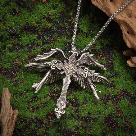 Vintage Silver Angel Necklace