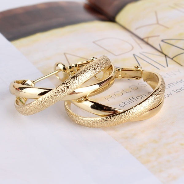 Frosted Cross Earrings - Simple and Creative Design