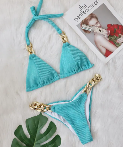 Gold Chain Triangle Bikini Set