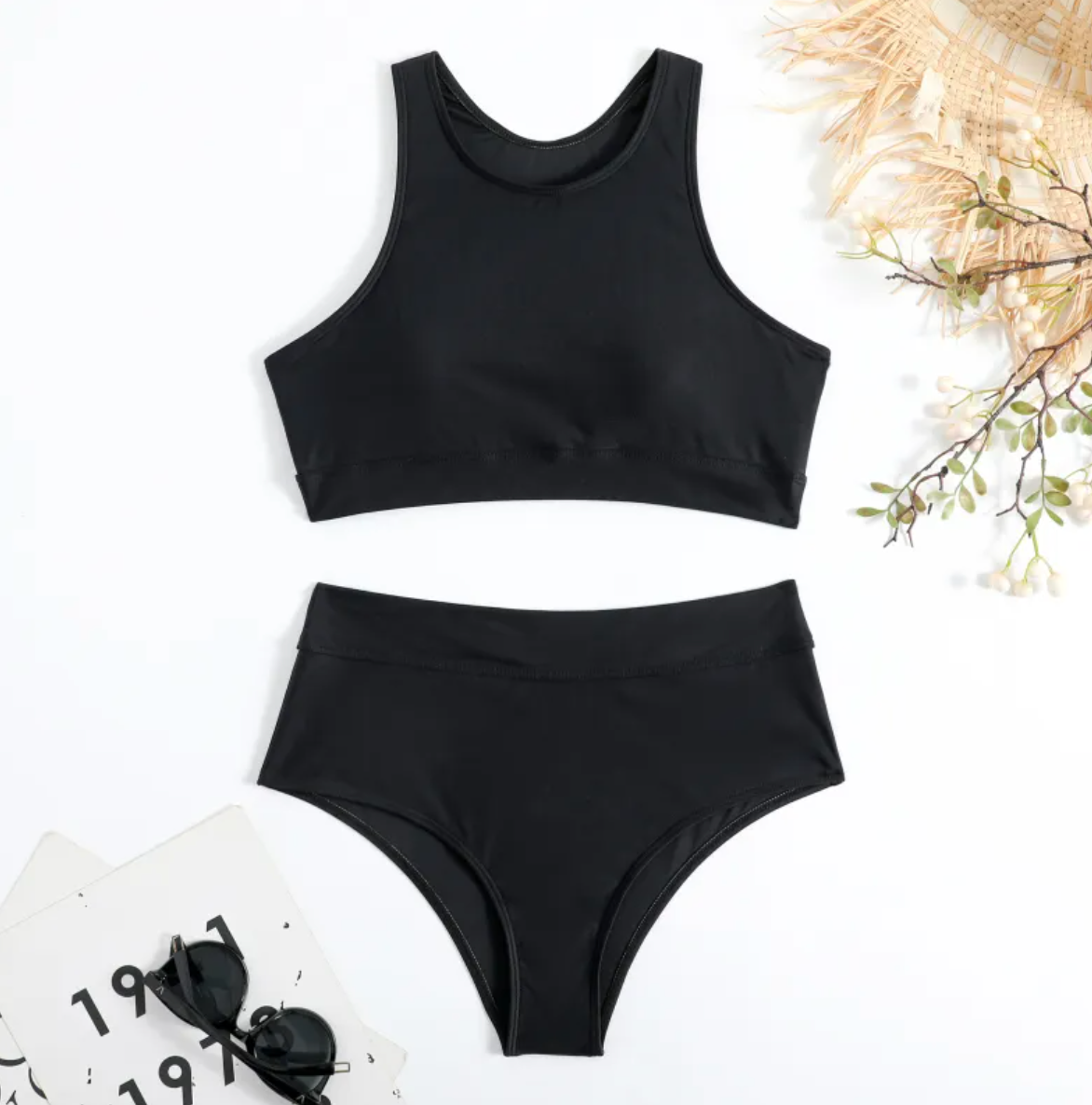 Womens High-Neck Two-Piece Swimsuit