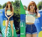 Women's Green High Neck Crop Top