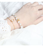 Star and Moon Double-layer Bracelet with Cat's Eye Stone