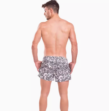 Men's Gear-Print Swim Trunks