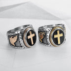 Men's Titanium Steel Hip Hop Ring - God Hand Design | Christian Jewelry