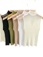 Summer High Neck Knit Tank Top for Women (Wholesale)