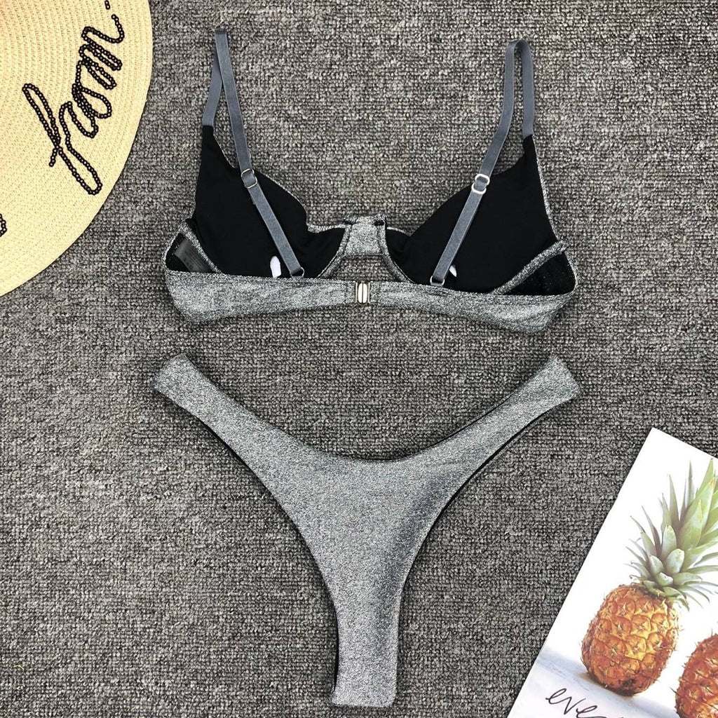 Glitter Underwire Bikini Set