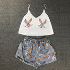 Women's Satin Cami and Shorts Pajama Set (Summer)