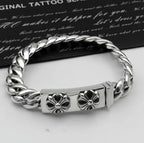 Vintage Korean Silver Men's Double Cross Bracelet