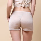 Summer Solid Color Silk Mid-Waist Boyshorts for Women
