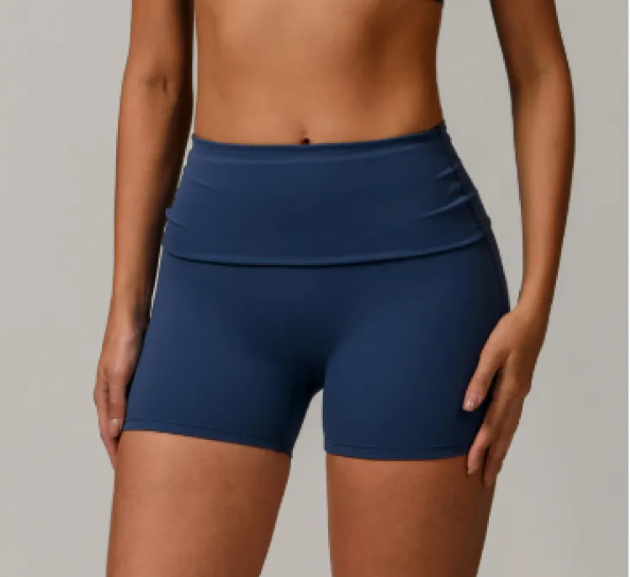 Women's Fold High-Waist Quick-Drying Yoga Shorts