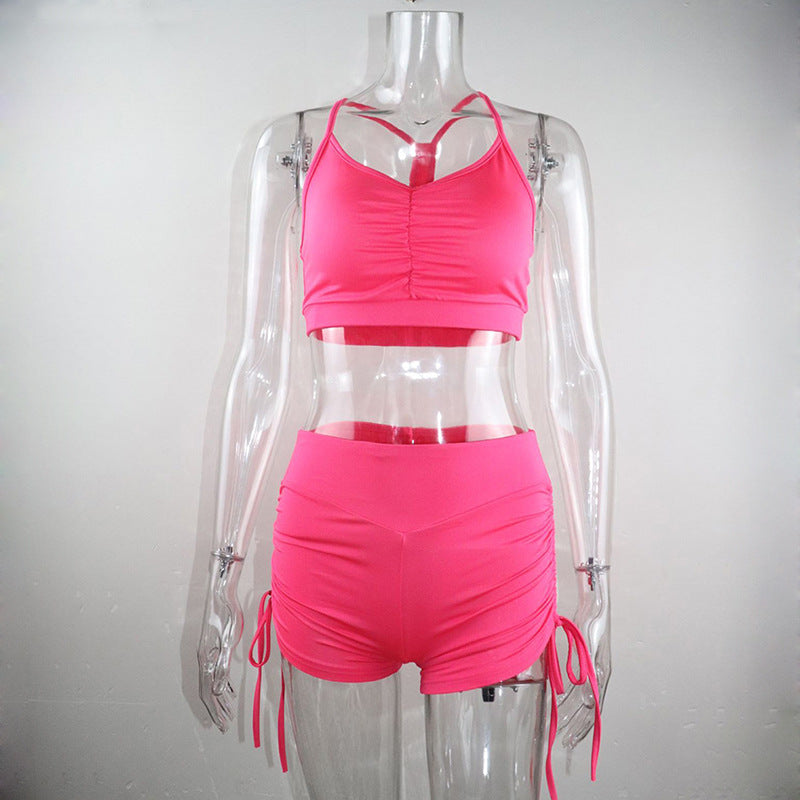 2020 Women's Yoga Set with Tank Top and Shorts