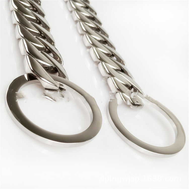 Polished Dog Necklace with Neck P Chain Ring