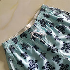 Men's Turtle-Print Swim Trunks with Pockets