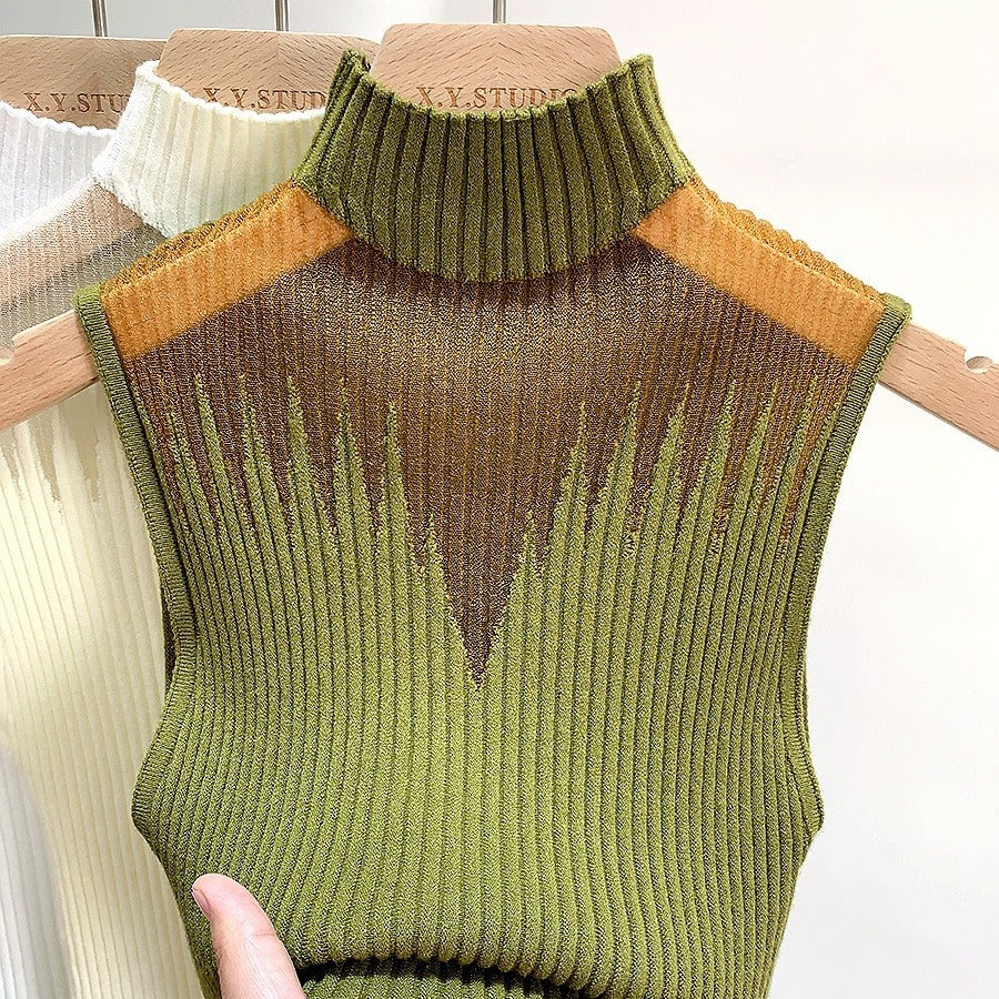 Summer High Neck Knit Tank Top for Women (Wholesale)