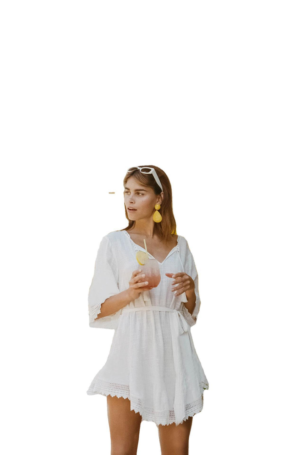 Wholesale Cotton Blend Beach Cover-Up with Tie