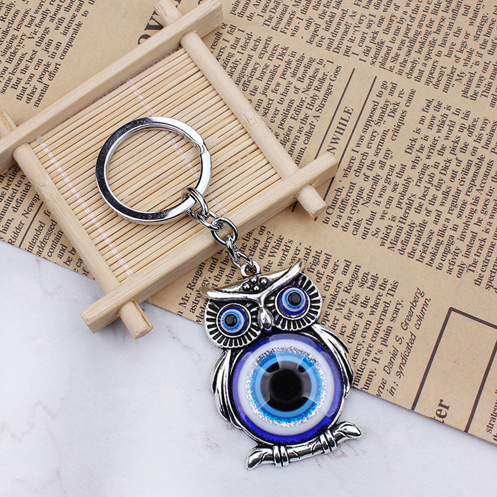 Owl Keychain with Blue Evil Eye Car Accessory | Accessory