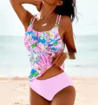 Paisley Print Halter One-Piece Swimsuit