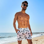 Men's Palm-Print Drawstring Swim Trunks