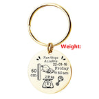 Custom Stainless Steel Keychain with Baby Birth Token | Accessory