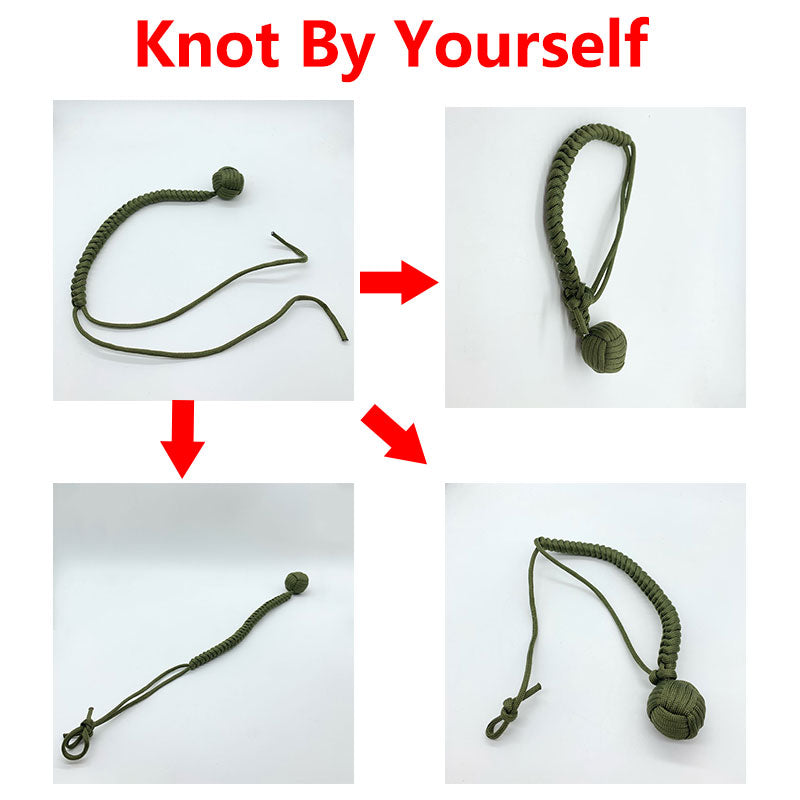 Outdoor EDC Self Defense Keychain with Monkey Fist Rope | Accessory