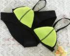 Colorblock Neoprene Bikini Set