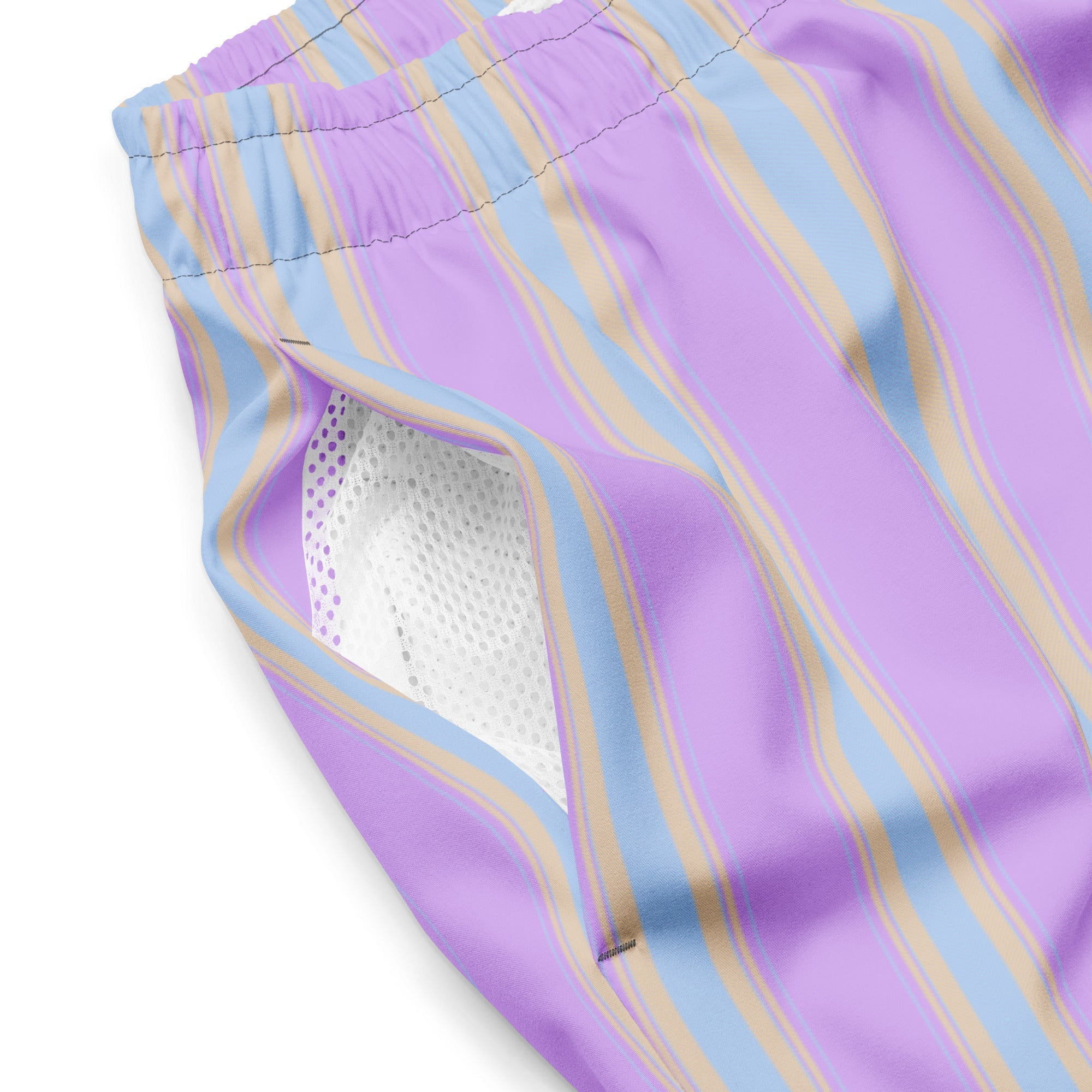 Men's Tropical Striped Swim Trunks