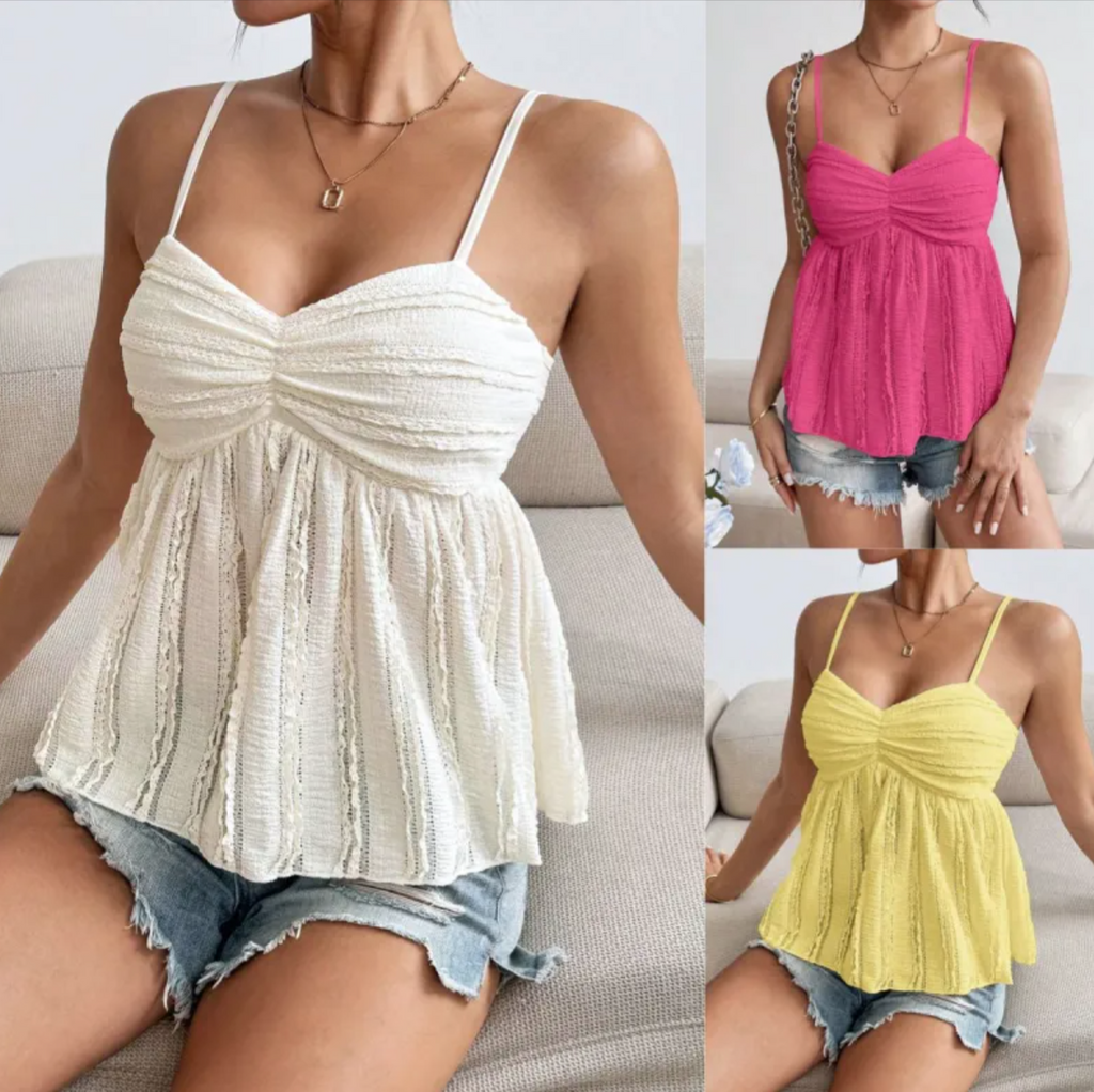 Chiffon Lace Spaghetti Strap Top