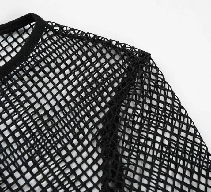 Women's Mesh Long Sleeve Crop Top
