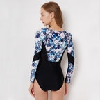 Long Sleeve Zip-Front Surf One-Piece Swimsuit