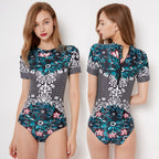 Women's Short Sleeve Floral Surf Swimsuit