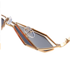 Geometric Gold Metal Sunglasses