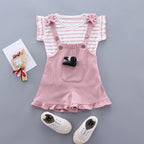 Cute Summer Outfit for Girls - 2Pcs T-Shirt & Shorts