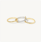 Stainless Steel Zircon Trinity Ring | Jewelry