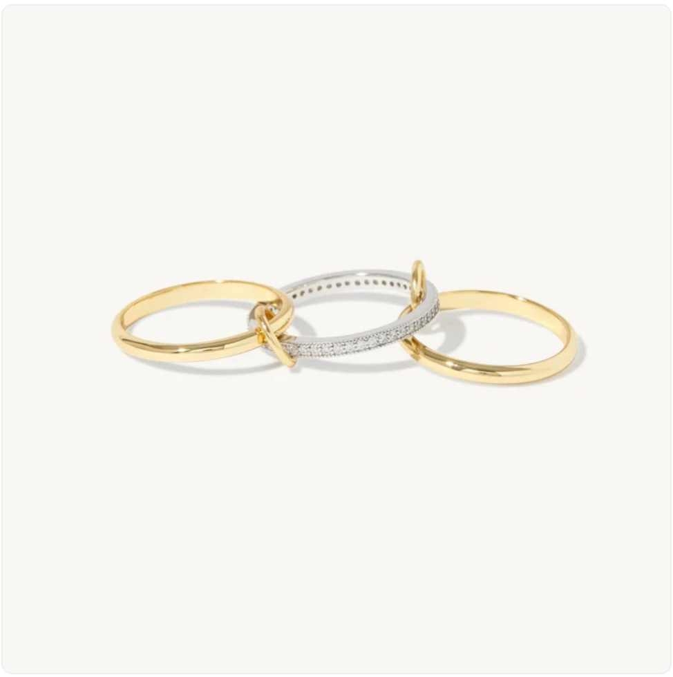 Stainless Steel Zircon Trinity Ring | Jewelry