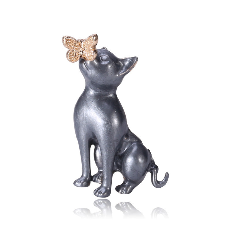 Korean Cute Cartoon Dog Alloy Brooch - Versatile Accessory