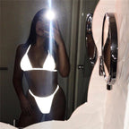 Reflective Women's Lace-Up Sexy Thong Set