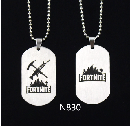 Fortnite Dog Tag Necklace Alloy Pendant Jewelry