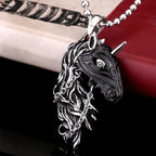 Chinese Zodiac Horse Necklace in Titanium Steel