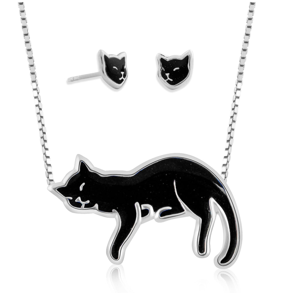 Cat Necklace and Earrings Set | Jewelry