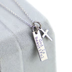 925 Silver Cross Necklace with Square Pendant | Christian Jewelry