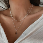 Silver Plated Cross Pendant Necklace