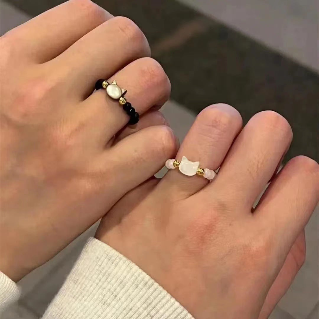 Cute Shell Cat Couple Rings for Instagram Niche