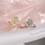 Trendy High-Grade Simple Jade Cat Ring