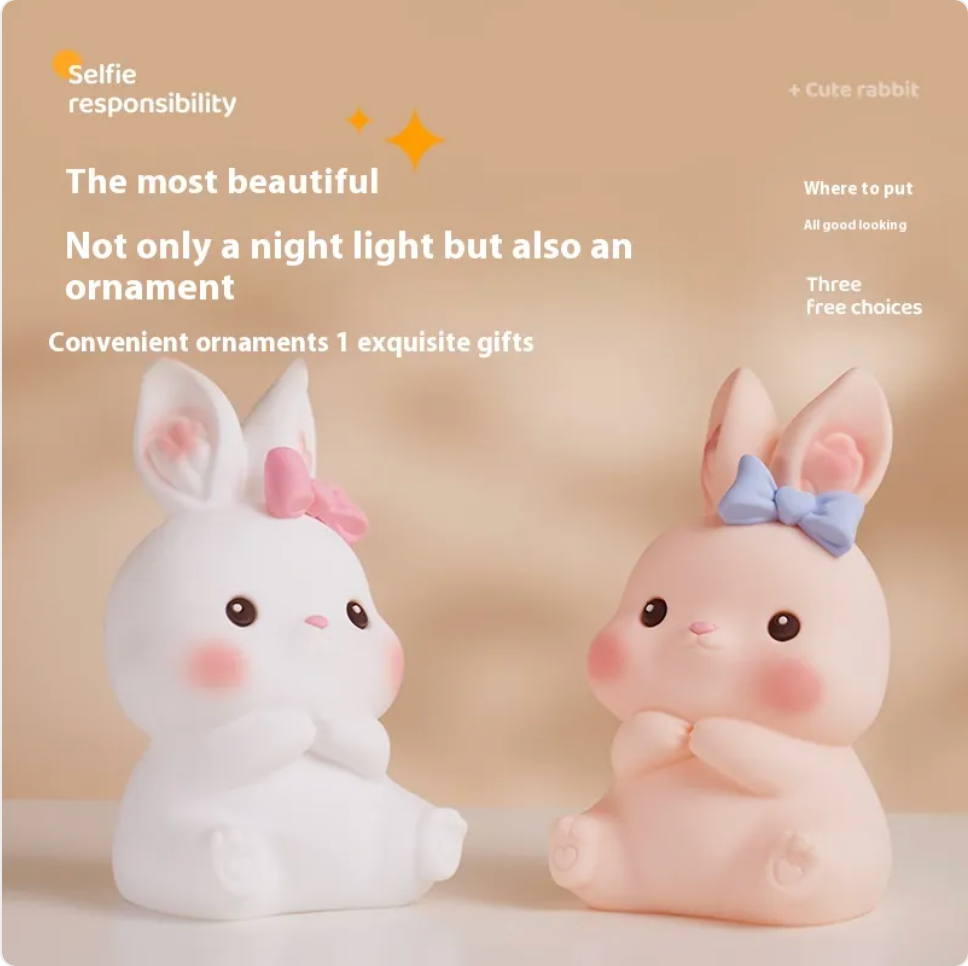 Rechargeable Easter Bunny Nightlight - Holiday Kids LED Lamp