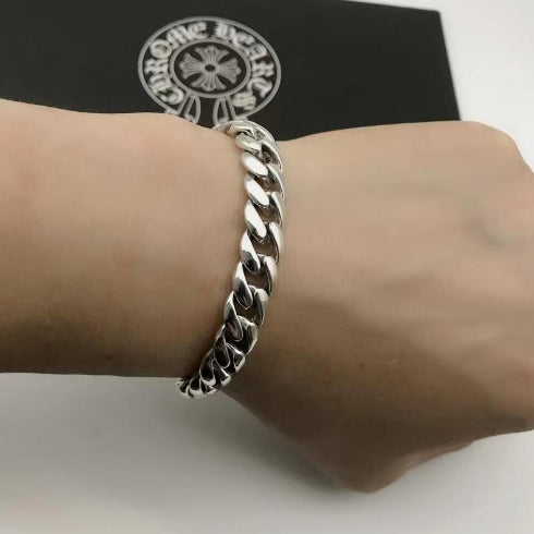 Vintage Korean Silver Men's Double Cross Bracelet