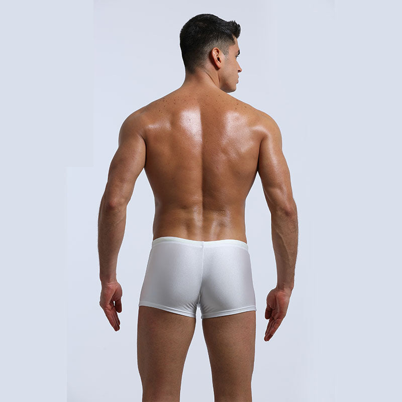 Men's Green Low-Waist Swim Trunks