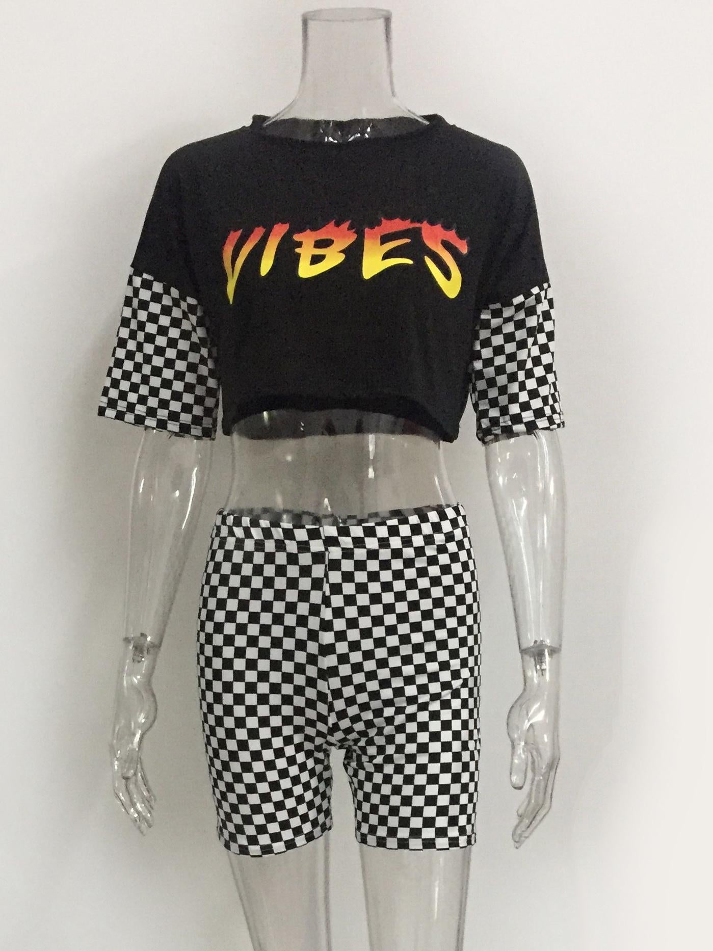 Trendy Street Style Tight Shorts and Crop Top Set