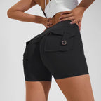 Women's High Waist Yoga Shorts with Pockets