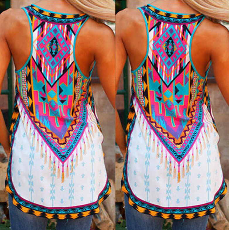 Digital Print Women's Stretch Tank Top - Summer Sleeveless